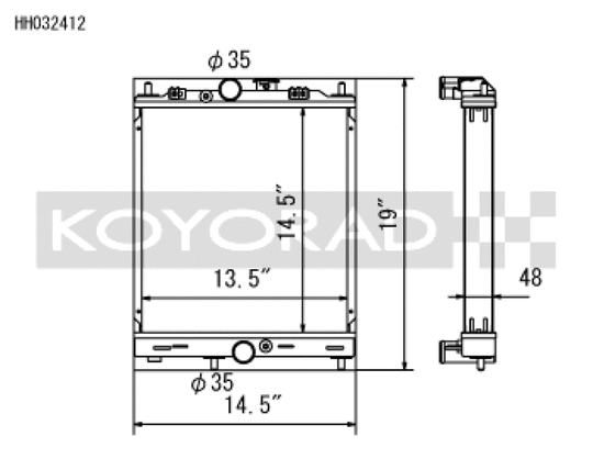 Koyo 03-07 Mitsubishi Evolution 7/8/9 Turbo (MT) Half-Size RACE  Radiator - HH032412