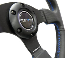 Load image into Gallery viewer, NRG Reinforced Steering Wheel (320mm) Black Leather w/Blue Stitching - RST-012R-BL
