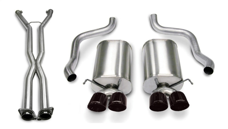 Corsa 06-08 Corvette C6 Sport Cat-Back Dual Rear Exit w/ 3.5in Black PVD Tips - 14169CB6BLK