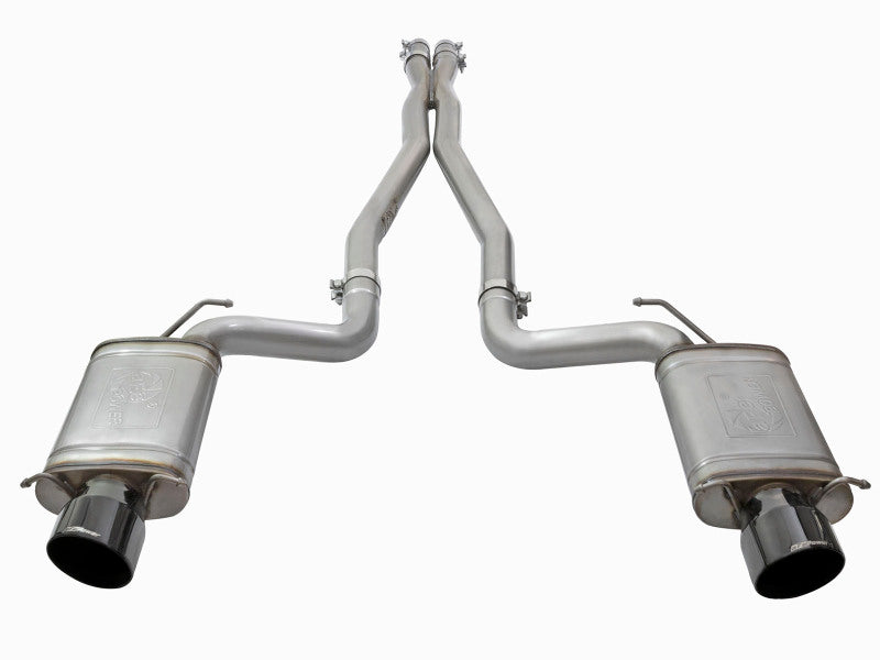aFe Mach Force-Xp 3in CB Stainless Steel Dual Exhaust System w/ Black Tips 09-15 Cadillac CTS-V - 49-34063-B