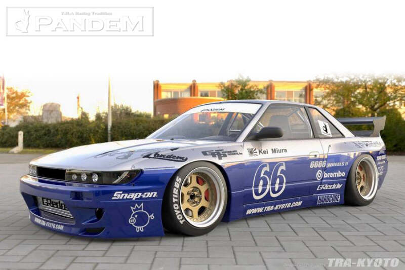 GReddy 89-94 Nissan 240SX Coupe w/ Silvia Headlights Pandem S13 Full Wide-Body Aero Kit w/o GT Wing - 66920280