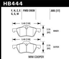Load image into Gallery viewer, Hawk 02-06 Mini Cooper / Cooper S Performance Ceramic Street Front Brake Pads - HB444Z.685