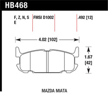 Load image into Gallery viewer, Hawk 04-05 Mazda Miata HT-10 Race Rear Brake Pads - HB468S.492