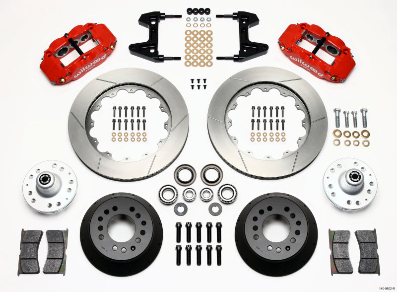 Wilwood Narrow Superlite 6R Front Hub Kit 14.00in Red 74-80 Pinto/Mustang II Disc Spindle only - 140-9802-R