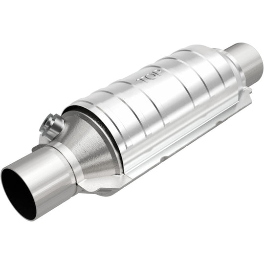 MagnaFlow Univ Cat Conv 2in Inlet/Outlet Ctr/Ctr Round 11in Body L x 5.125in W x 15in Overall L - 51304