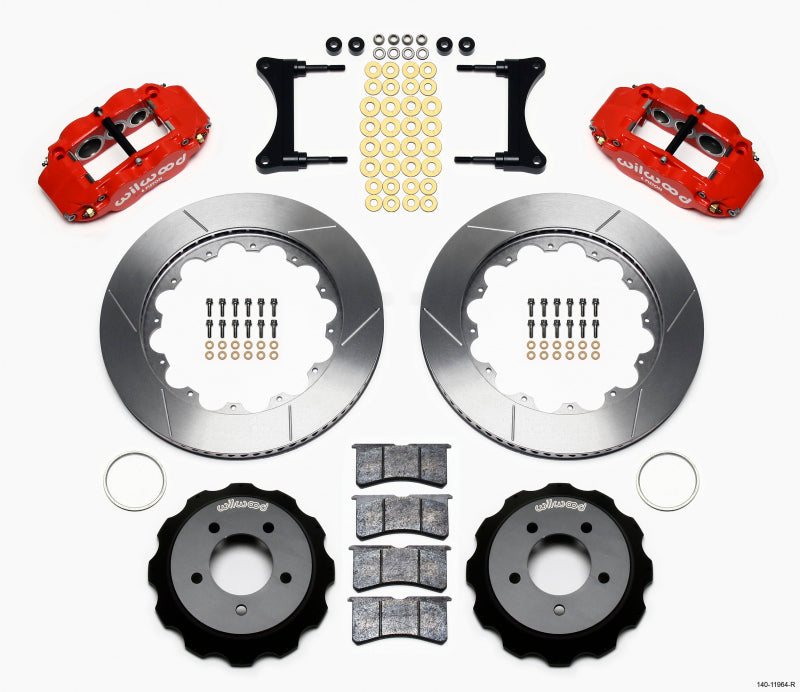 Wilwood Narrow Superlite 6R Front Hat Kit 14.00in Red 93-96 Mazda RX7 - 140-11964-R