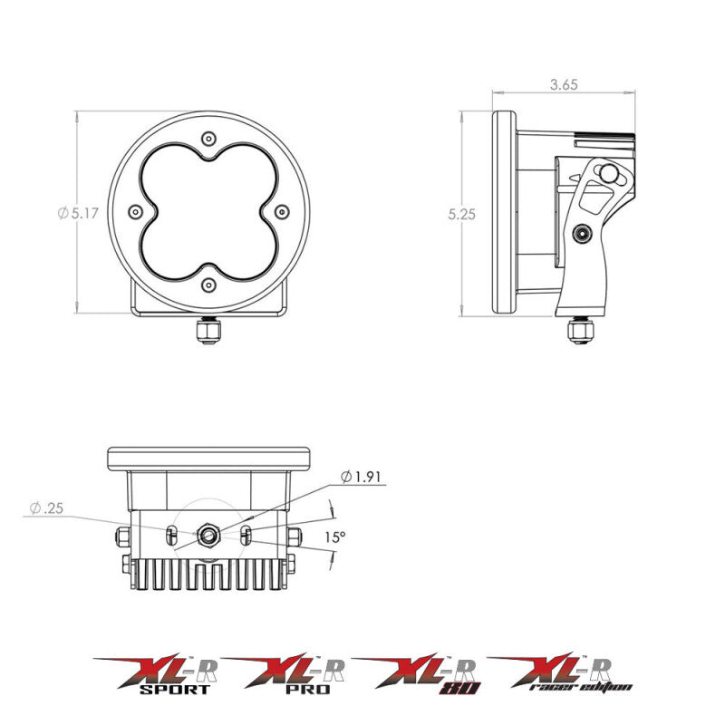 Baja Designs XL R 80 Wide Cornering LED Light Pods - Amber - 760015