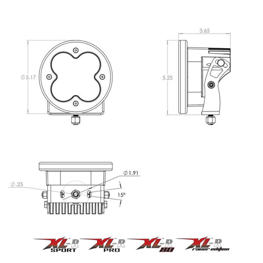 Baja Designs XL R 80 Wide Cornering LED Light Pods - Amber - 760015