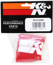 Load image into Gallery viewer, K&amp;N Drycharger Air Filter Wrap Red 6in Base ID x 5in Top ID x 6.5in Height - RX-4730DR