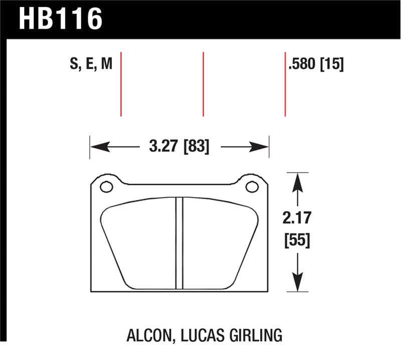 Hawk Blue 9012 Motorsports Race Pads - HB116E.580