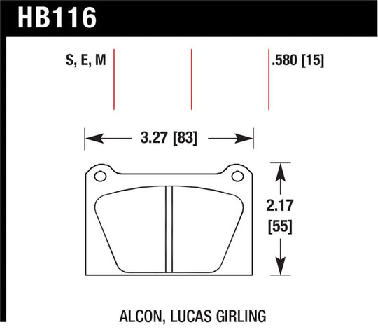 Hawk Blue 9012 Motorsports Race Pads - HB116E.580