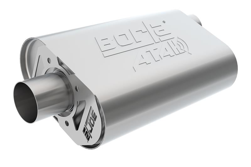 Borla CrateMuffler SBC Hot 350/383 2.5 inch Offset/Center 14in x 4.35in x 9in Oval Atak Muffler - 400820