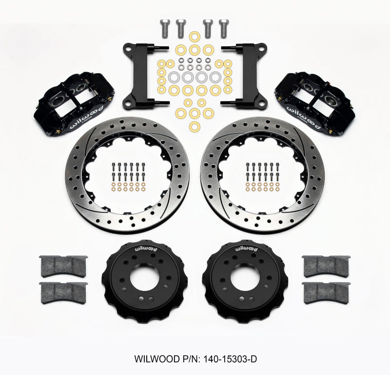 Wilwood Narrow Superlite 6R Front Hat Kit 13.06 Drilled 63-87 C10 w/ Wilwood Pro Spindles - 140-15303-D