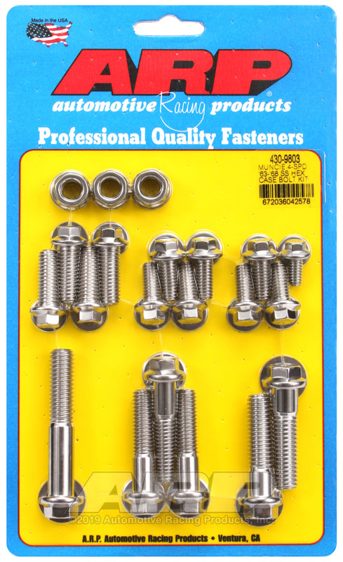 ARP Muncie 4-spd 63-68 SS hex trans case bolt kit - 430-9803