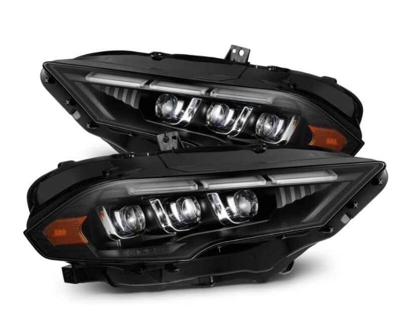 AlphaRex 18-20 Ford Mustang NOVA LED Proj Headlights Black w/Activ Light/Seq Signal/Switch DRL - 880264