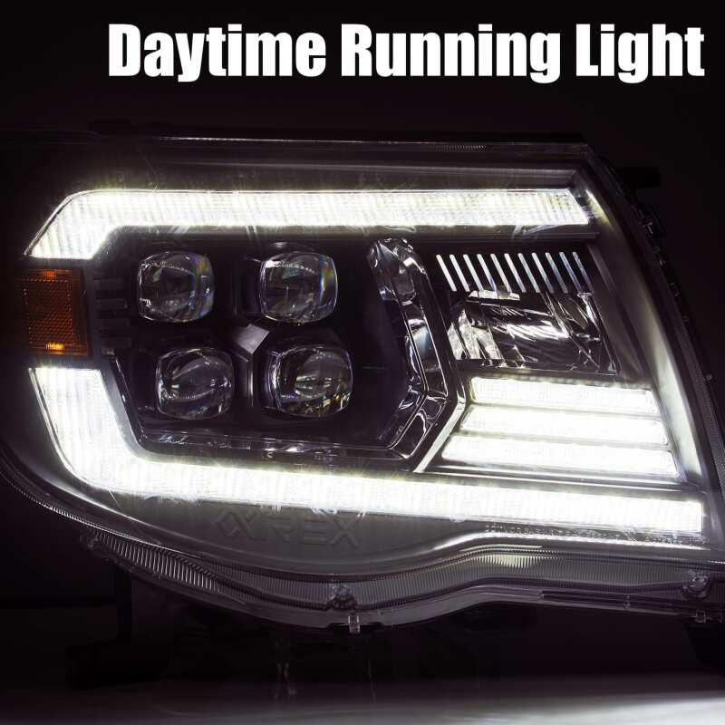 AlphaRex 05-11 Toyota Tacoma NOVA LED Projector Headlights Plank Style Black w/Activ Light/DRL - 880742