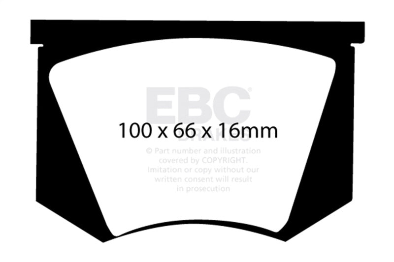 EBC 64-66 Ac Cobra 7.0 Yellowstuff Rear Brake Pads - DP4100R