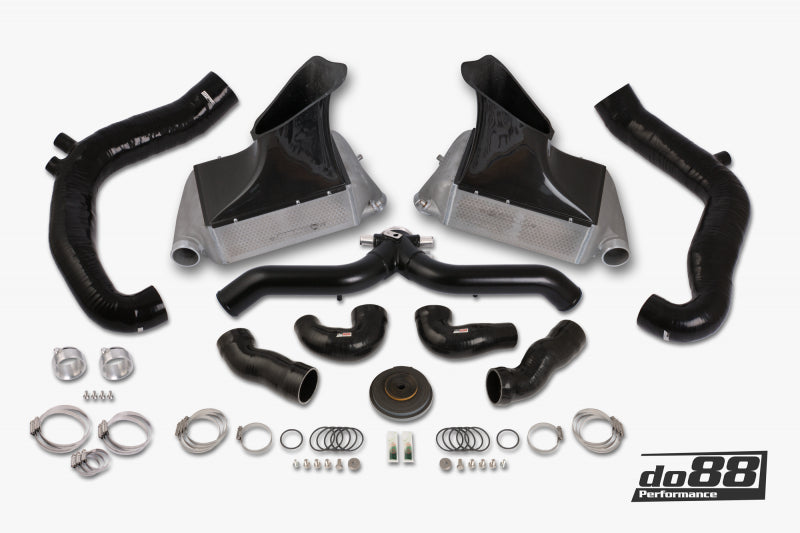do88 10-12 Porsche 911 Turbo/Turbo S (997.2) BigPack Intercooler Kit w/Black Pipe + Inlets - BIG-130SV-169