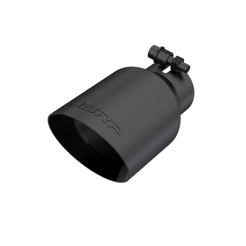 MBRP Universal 4in OD Dual Wall Angled 2.5in Inlet 8in Length Exhaust Tip - Black - T5123BLK