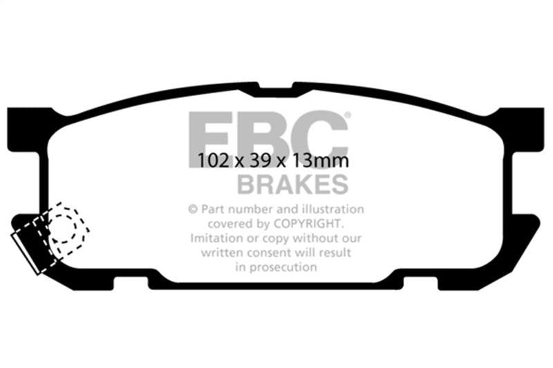 EBC 01-03 Mazda Miata MX5 1.8 (Sports Suspension) Ultimax2 Rear Brake Pads - UD891