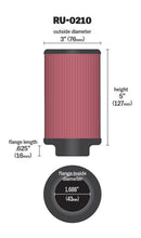 Load image into Gallery viewer, K&amp;N Filter Universal Rubber Filter 1-11/16in FLG / 3in OD / 5in Height - RU-0210