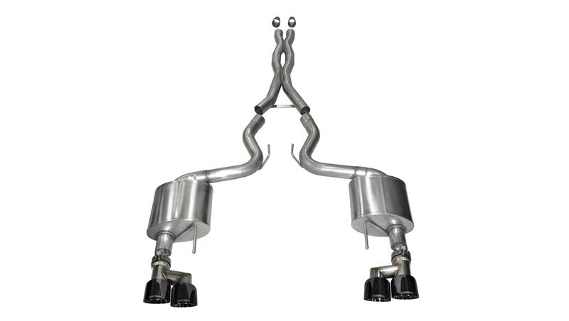 Corsa 2015-2017 Ford Mustang GT 5.0 3in Cat Back Exhaust Black Quad Tips (Xtreme) - 14335BLK
