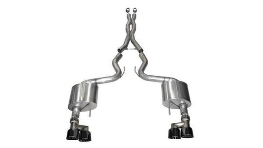 Corsa 2015-2017 Ford Mustang GT 5.0 3in Cat Back Exhaust Black Quad Tips (Xtreme) - 14335BLK