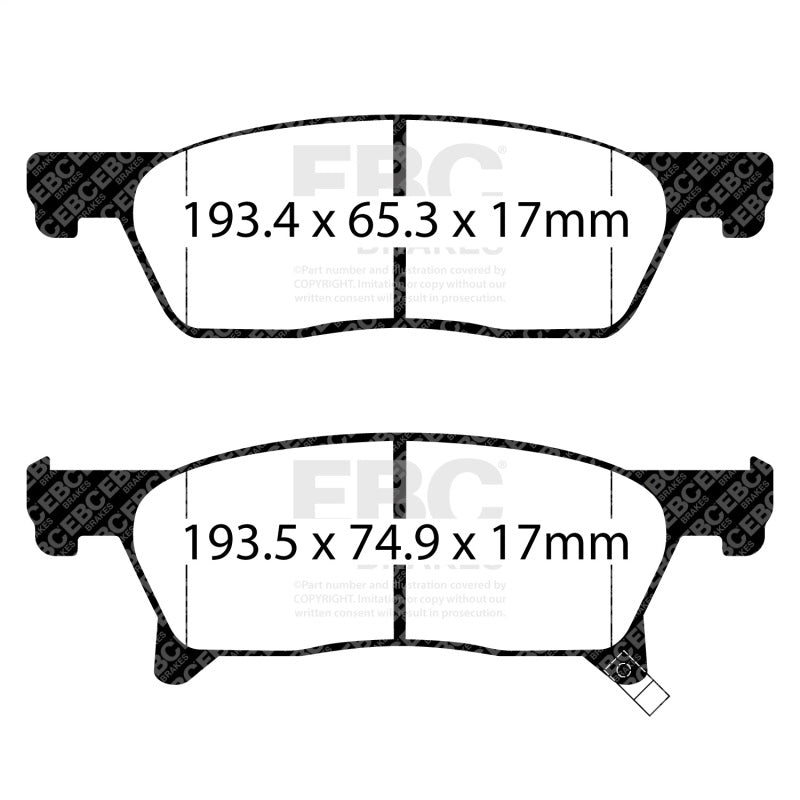 EBC 2018+ Subaru Ascent 2.4T Greenstuff Front Brake Pads - DP63096