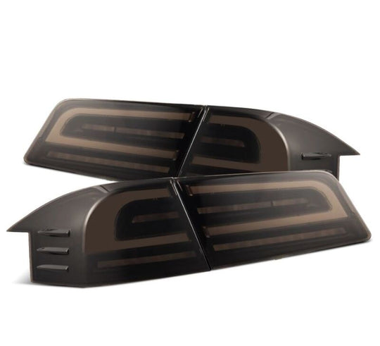 AlphaRex 12-21 Tesla Model S LUXX-Series LED Tail Lights - Black - 601120