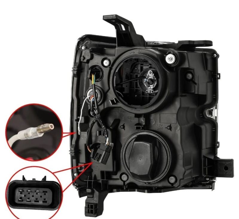 AlphaRex 15-19 Chevy Silverado 2500/3500 LUXX-Series Proj. Headlights Blk w/Actv SeqSig & SBDRL - 880098