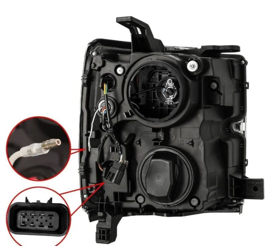 AlphaRex 15-19 Chevy Silverado 2500/3500 LUXX-Series Proj. Headlights Blk w/Actv SeqSig & SBDRL - 880098