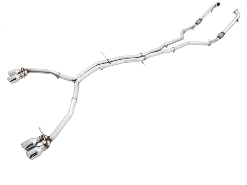 AWE Tuning Audi B9 S4 Track Edition Exhaust - Non-Resonated (Silver 102mm Tips) - 3010-42054
