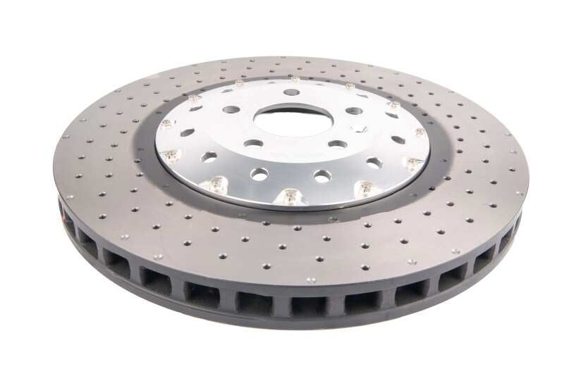 DBA 14-18 Audi RS7 Iron Rotors Front 5000 Series Drilled & Slotted Rotor w/Silver Hat - DBA53002SLVXD