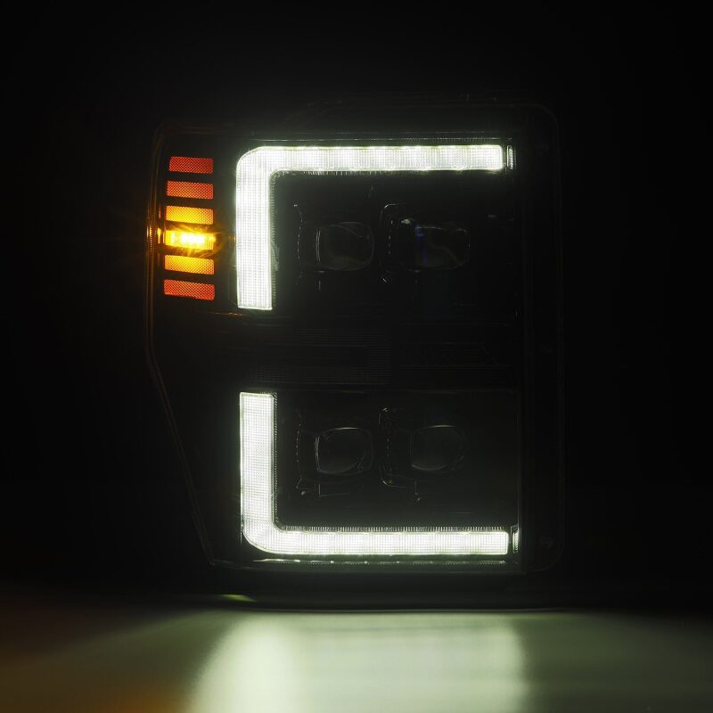 AlphaRex 08-10 Ford F250-550 NOVA-Series LED Projector Headlights Black w/Activ Light/Seq Signal - 880310