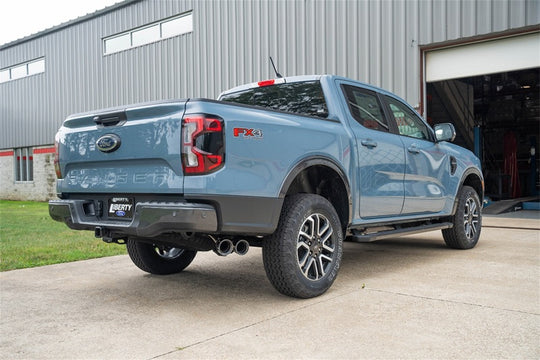 Corsa 2024-2025 Ford Ranger 3in Cat-Back Exhaust 4in Polished Pro-Series Slash Cut Twin Tip - 21246
