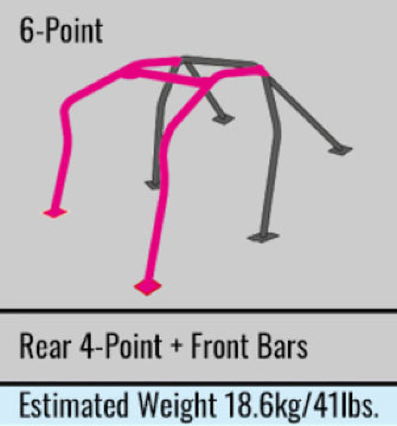 Cusco Chro-moly Roll Cage 6 Point 89-98 Mazda Miata NA6-NB6 Soft Top - 404 261 E