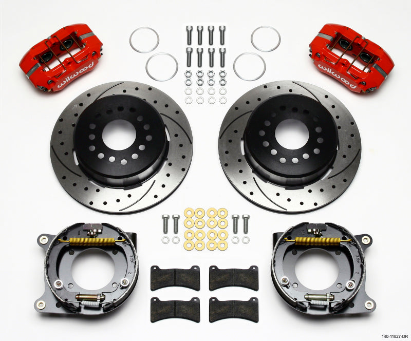 Wilwood Dynapro Low-Profile 11.00in P-Brake Kit Drill-Red Impala 59-64 / Corvette 57-62 - 140-11827-DR