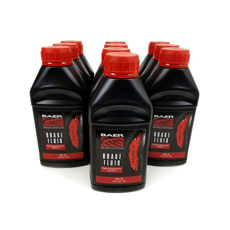 Baer Brakes 4 High Performance Brake Fluid, (16.9oz/500ml Bottle) 10 Pack - 6800246