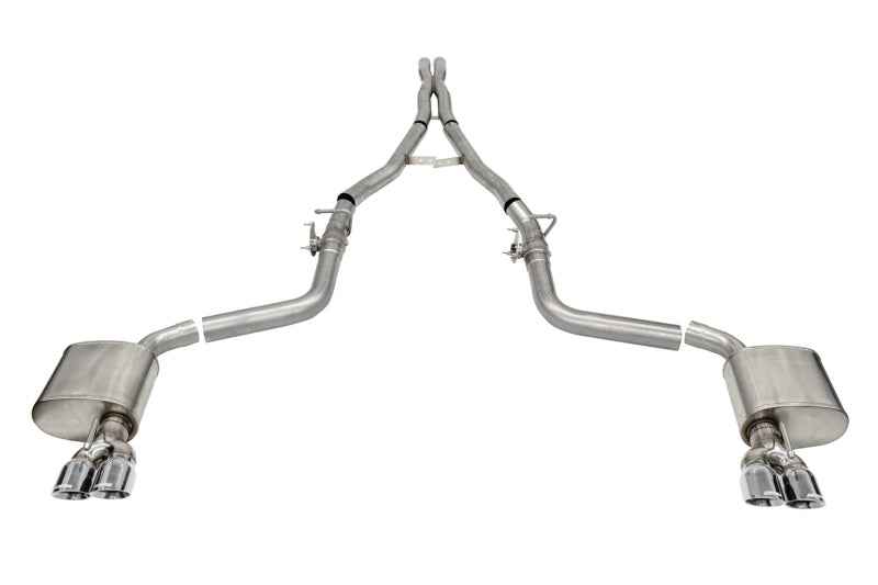 Corsa 15-23 Challenger SRT/Hellcat/Demon/Redeye 2.75in Valved CB DR Exit w/ Twin 3.5in Pol Pro Tips - 21070