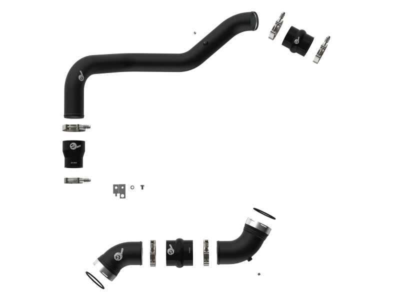 aFe 06-10 GM Diesel Trucks V8 6.6L BladeRunner Aluminum Hot & Cold Charge Pipe Kit - Black - 46-20054-B