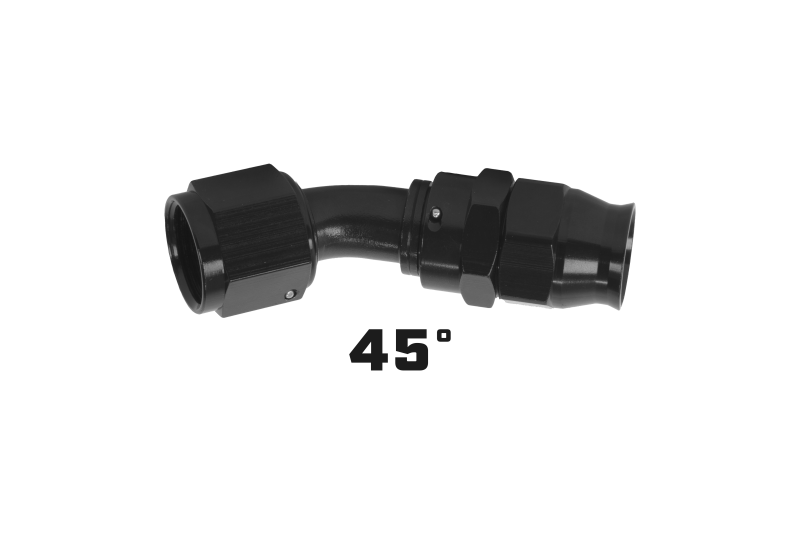 Aeromotive PTFE Hose End - AN-08 - 45 Deg - Black Anodized - 15354