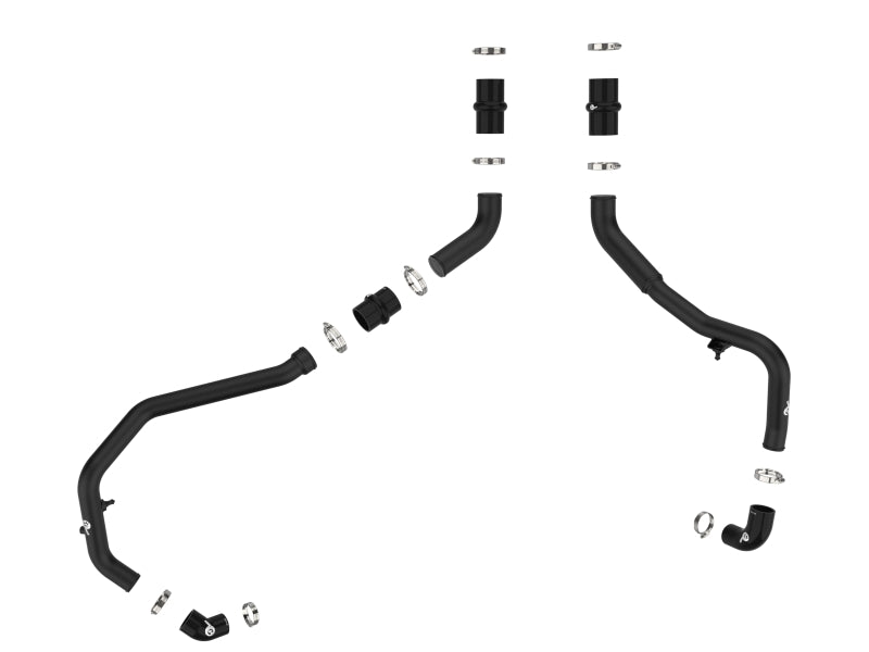 aFe BladeRunner 2in to 2-1/2in Aluminum Hot Charge Pipe Black Ford F-150 24-26 V6-2.7L (tt) - 46-20788-B