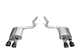 Corsa 24+ Ford Mustang Dark Horse 5.0L 3in Dual Rear Axle-Back w/Twin 4.5in Black PVD Slash Tips - 21267BLK