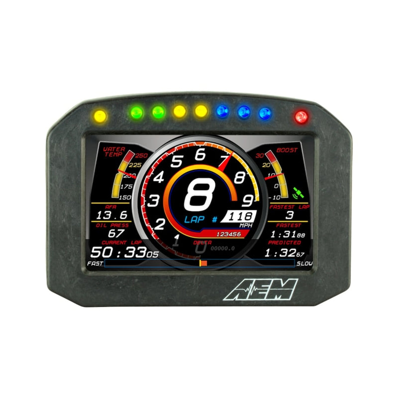 AEM CD-5G Carbon Flush Digital Dash Display w/ Internal 20Hz GPS & Antenna - 30-5602F