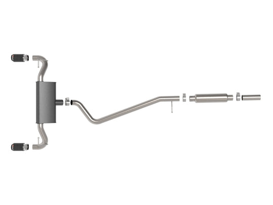 aFe Ford Bronco Sport 21-22 L3-1.5L (t)/L4-2.0L (t) Vulcan Cat-Back Exhaust System- Carbon Tips - 49-33142-C