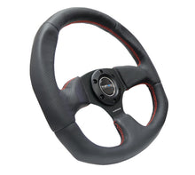 Load image into Gallery viewer, NRG Reinforced Steering Wheel (320mm Horizontal / 330mm Vertical) Leather w/Red Stitching - RST-009R-RS