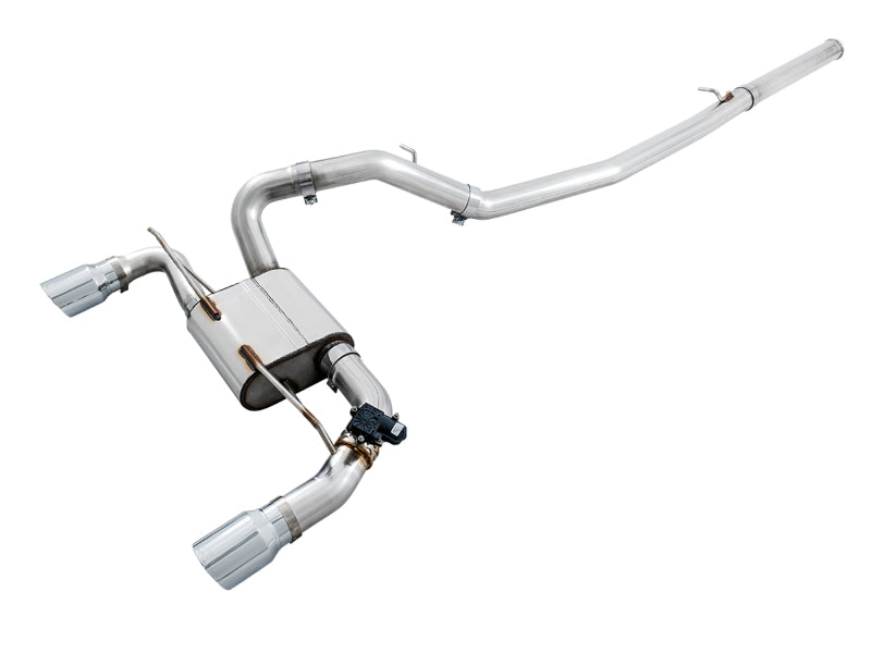 AWE Tuning Ford Focus RS SwitchPath Cat-Back Exhaust - Chrome Silver Tips - 3025-32024