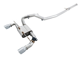 AWE Tuning Ford Focus RS SwitchPath Cat-Back Exhaust - Chrome Silver Tips