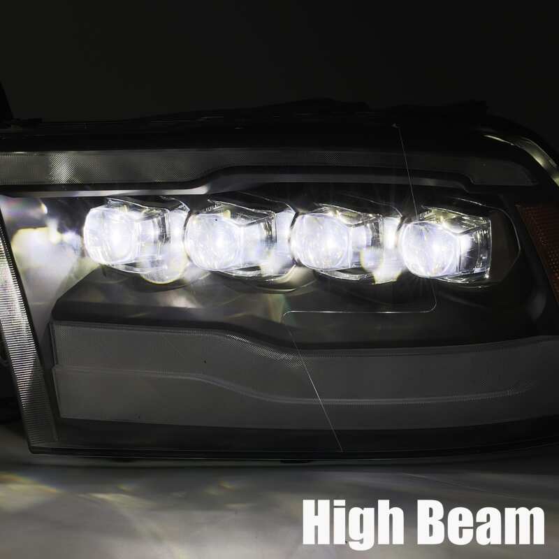 AlphaRex 09-18 Dodge Ram 1500HD NOVA LED Projector Headlights Plank Style Design Gloss Black w/DRL - 880590
