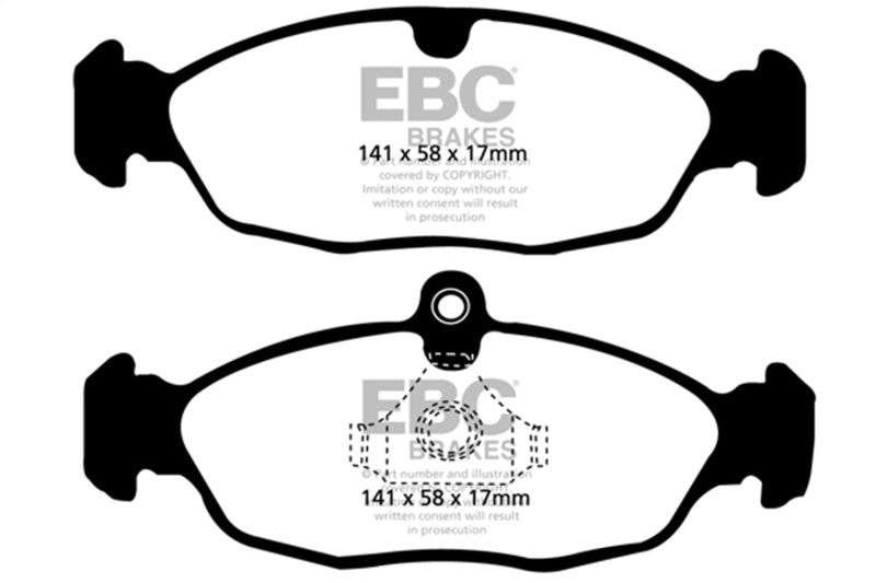 EBC 97-99 Aston Martin DB7 3.2 Supercharged Greenstuff Rear Brake Pads - DP21198